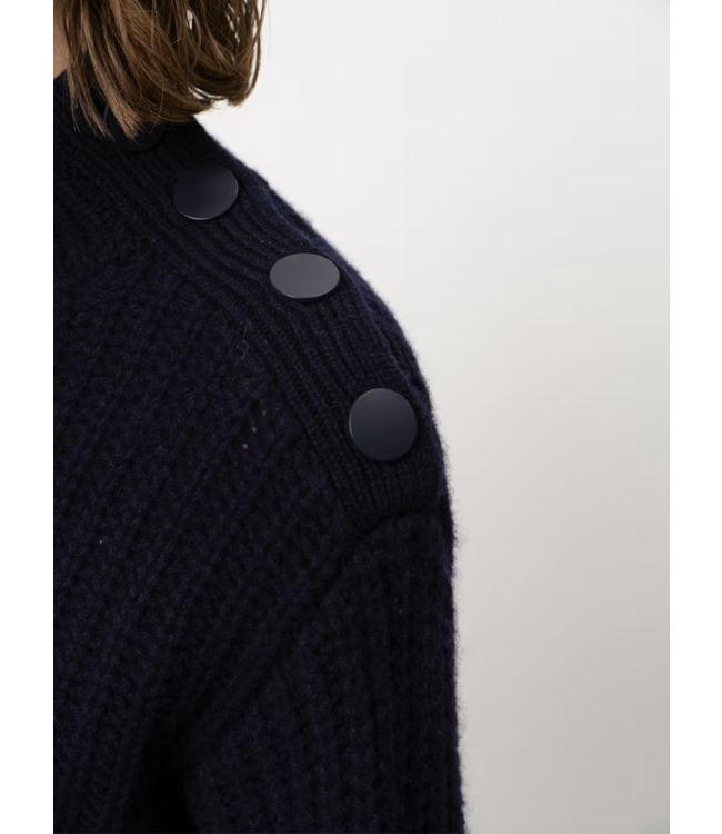 Dante 6 Adouna Button Wool Sweater Blue