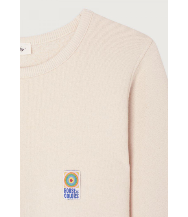 American Vintage Fiky Sweat Col Ecru