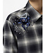 Dante 6 Eason check embellished shirt dark blue