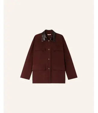Sessùn Catskill Jacket Leather Collar Mahogany