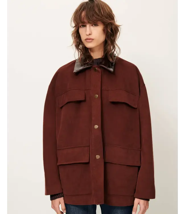 Sessùn Catskill Jacket Leather Collar Mahogany