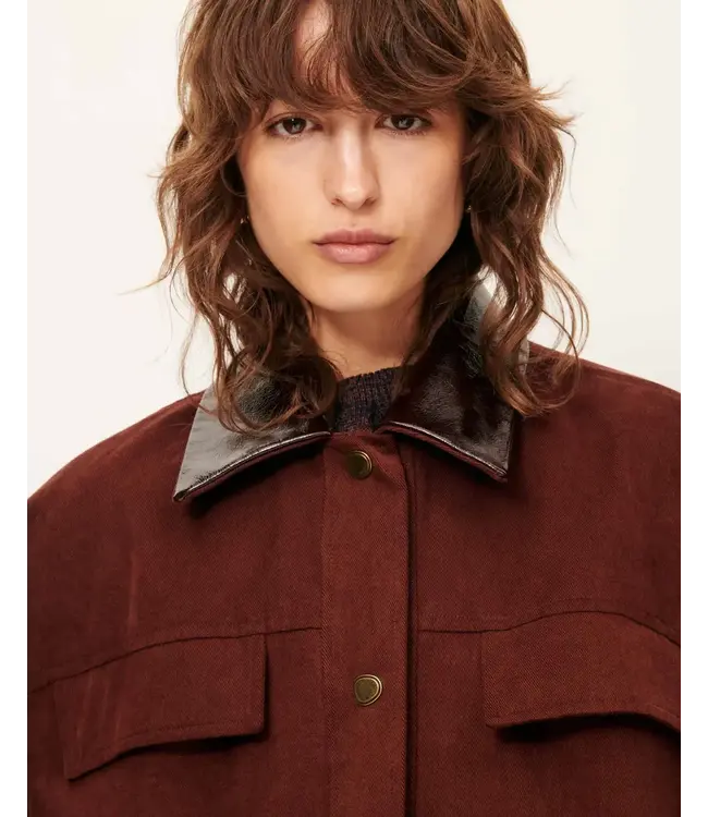 Sessùn Catskill Jacket Leather Collar Mahogany