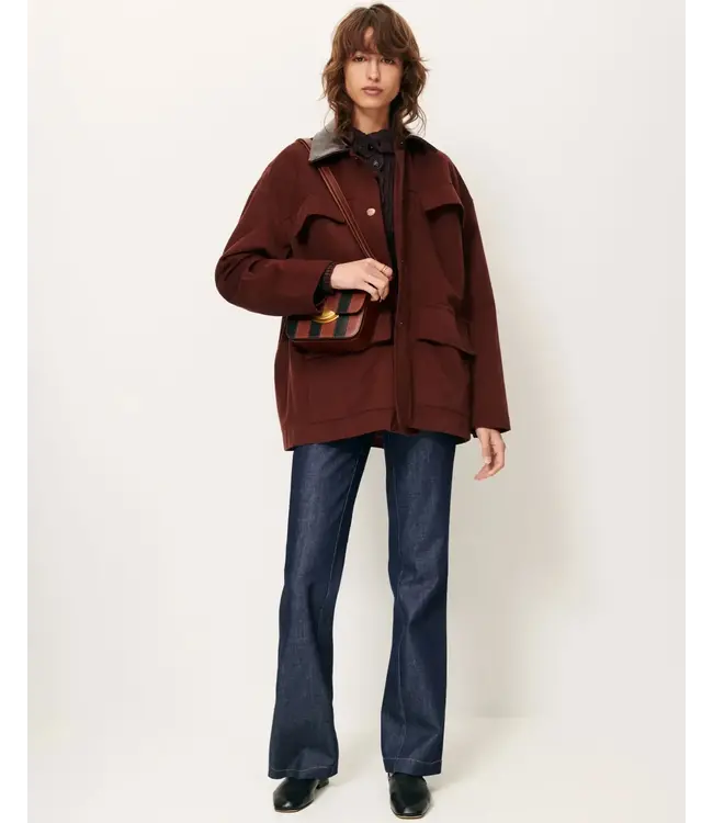 Sessùn Catskill Jacket Leather Collar Mahogany