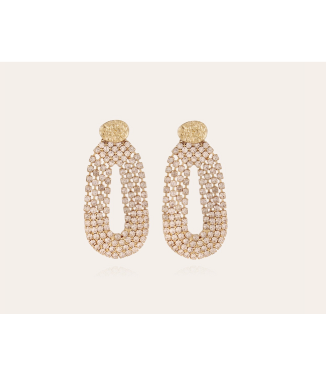 Gas Bijoux Trevise Strass Earrings Gold