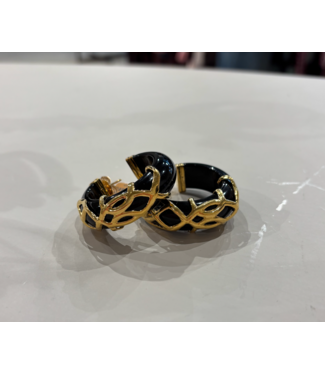 Gas Bijoux Abalone Earring Black Gold