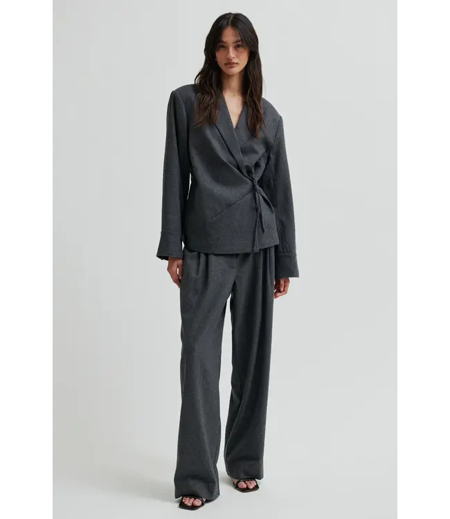 Second Female Milea Trousers Dark Grey Melange