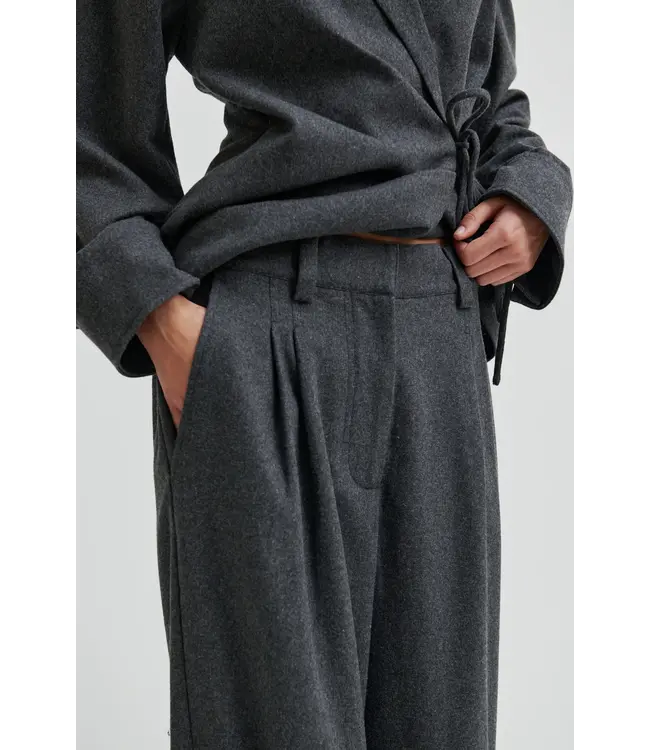 Second Female Milea Trousers Dark Grey Melange