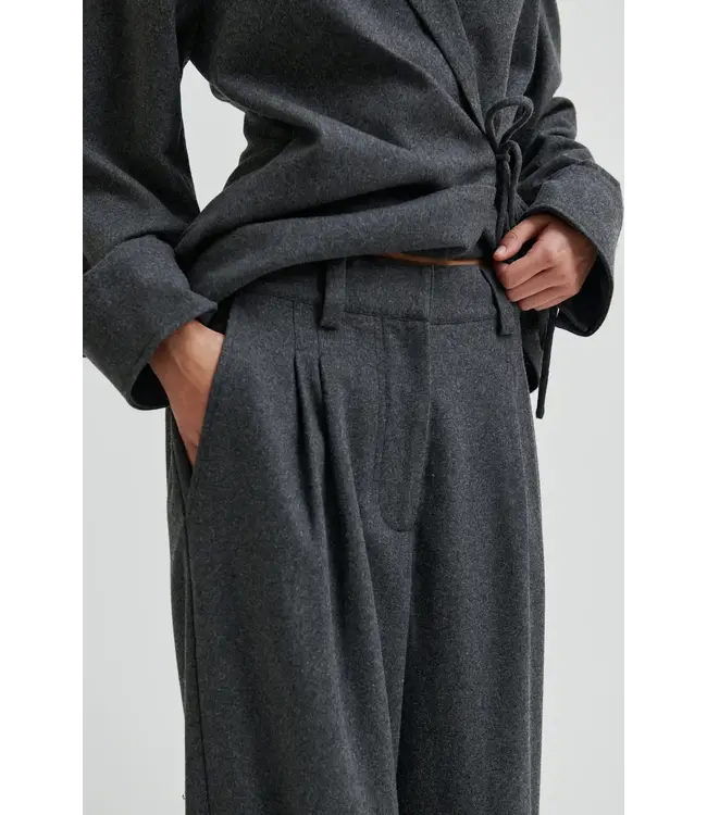 Second Female Milea Trousers Dark Grey Melange