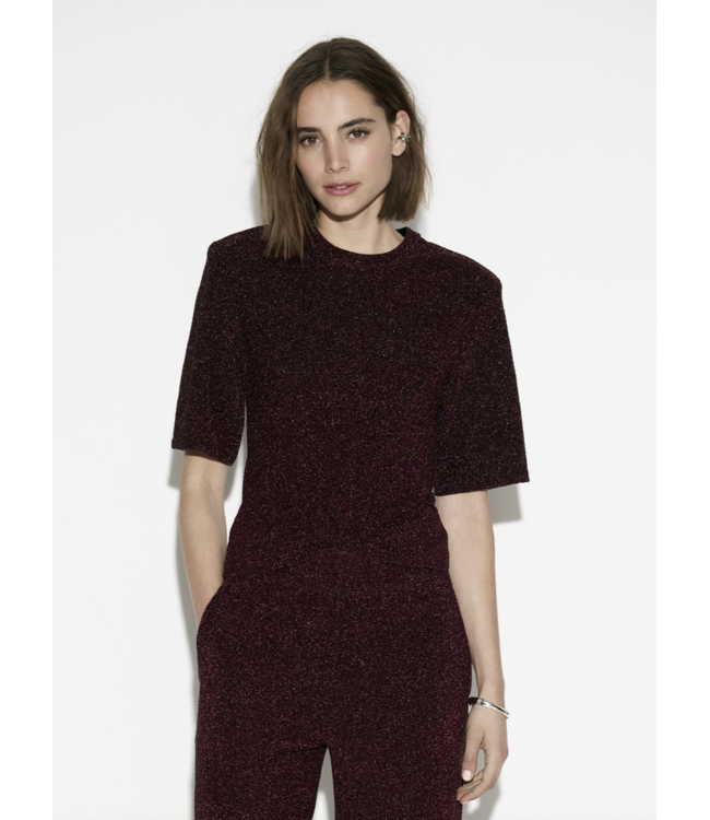 Dante 6 Fantina lurex top dark cherry