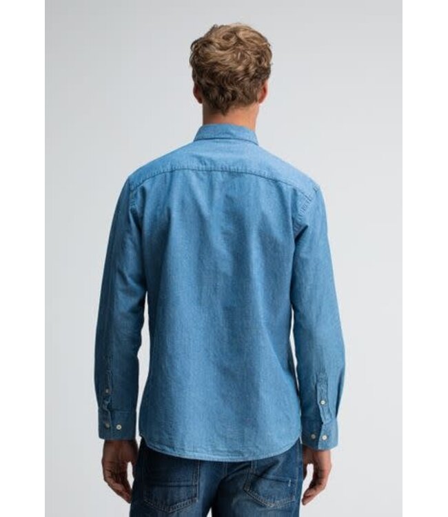 Butcher of Blue Aidan Chambray Shirt lagoon blue