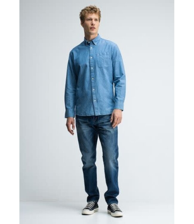 Butcher of Blue Aidan Chambray Shirt lagoon blue