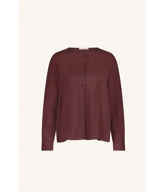 By Bar Noi Satin Stripe Blouse Pecan