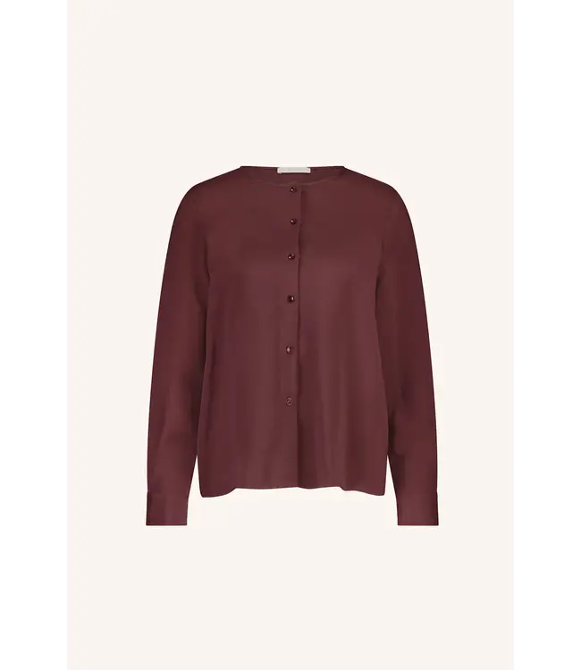 By Bar Noi Satin Stripe Blouse Pecan