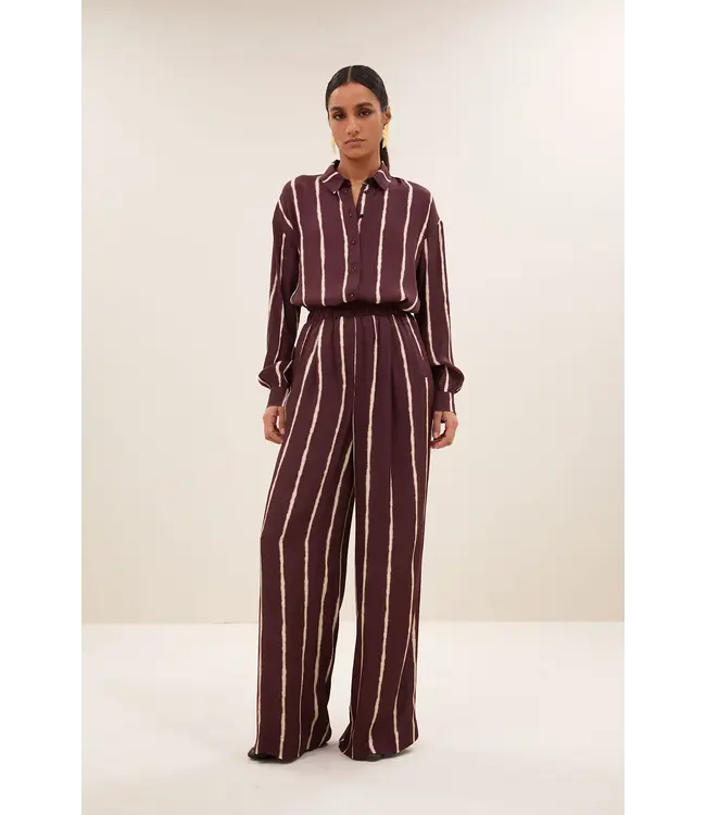 By Bar Lykke Tie Dye Blouse Pecan Stripe