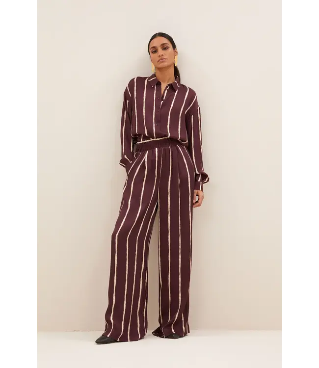 By Bar Lykke Tie Dye Blouse Pecan Stripe