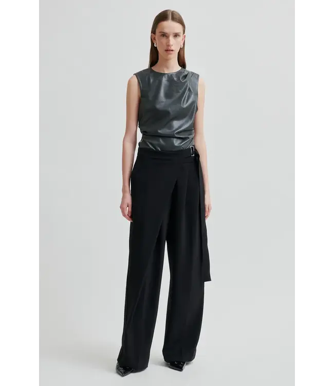 Second Female Fique Wrap Trousers Black