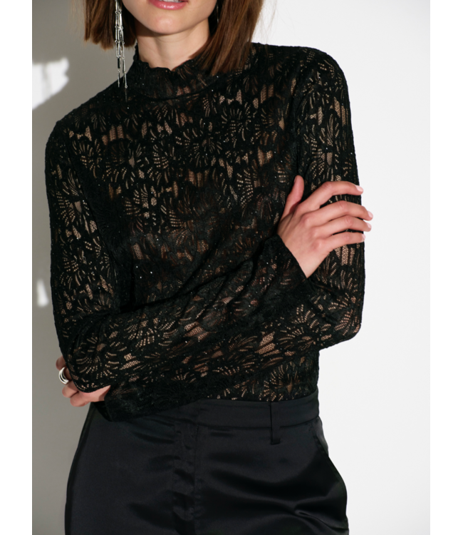 Dante 6 Dunja Lace Sparkle Top Raven