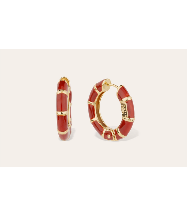 Gas Bijoux Bambou Enamel Hoop Red
