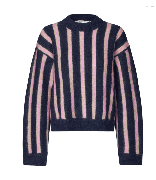 Second Female Noela Knit O-neck Carbon