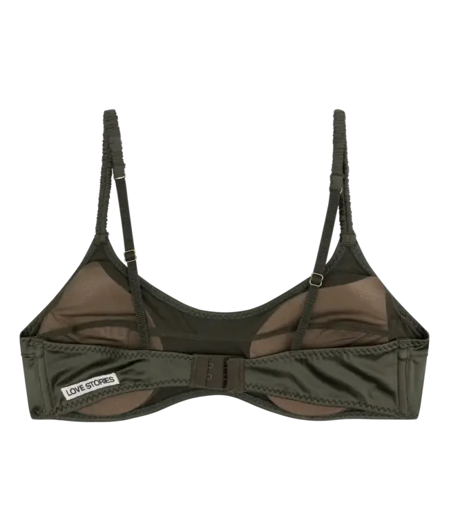 Love Stories Tori Satin Bra Dark Green