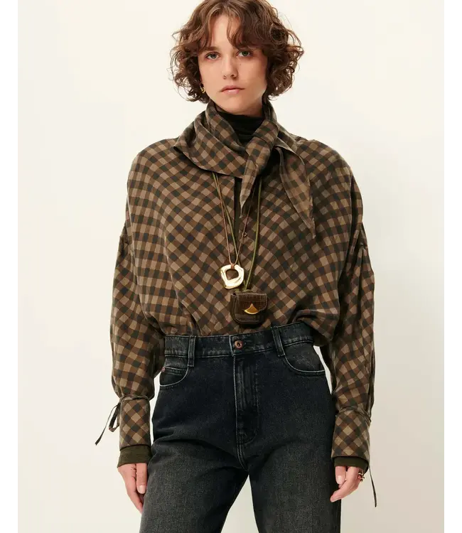 Sessùn Armanchecks Blouse Moss Wood