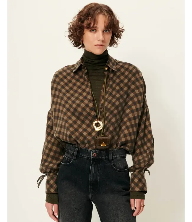 Sessùn Armanchecks Blouse Moss Wood