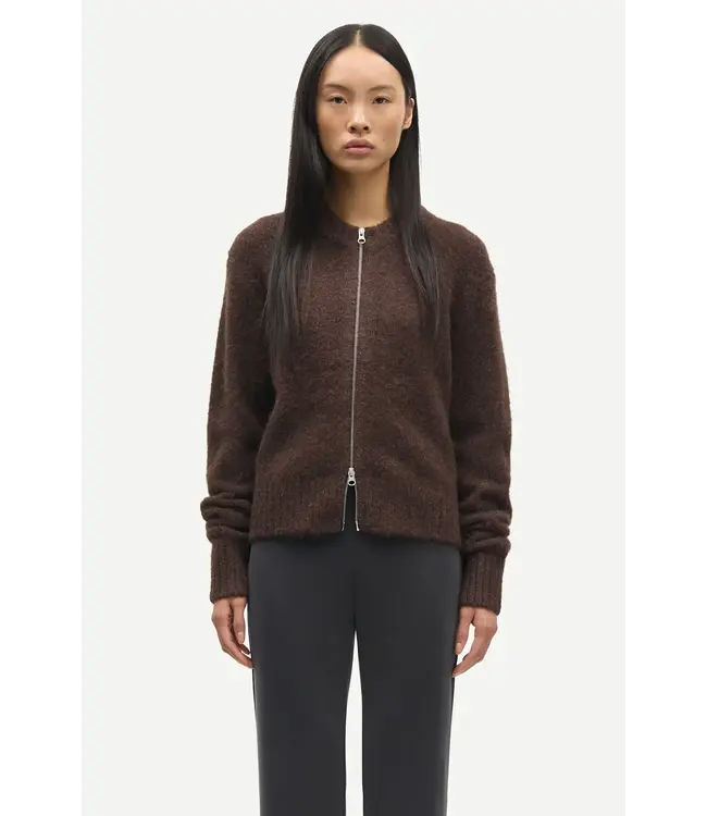 Samsøe Samsøe Sajeanine Zip Cardigan Black Coffee