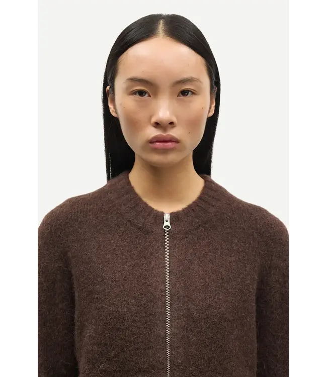 Samsøe Samsøe Sajeanine Zip Cardigan Black Coffee