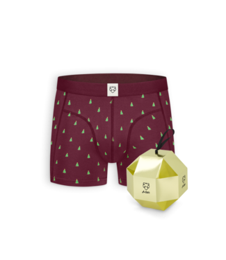 A-dam Boxer Brief Burgundy Xmas Trees