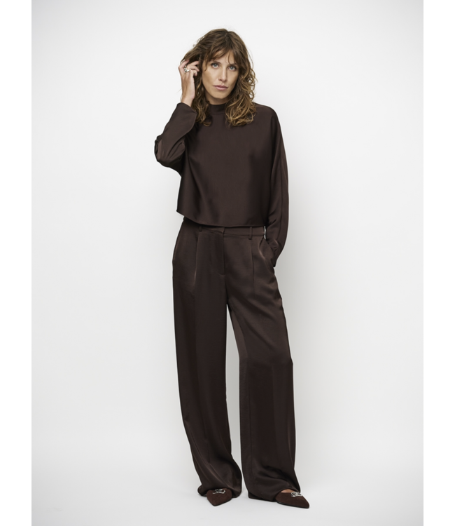 Dante 6 Jules Satin Smart Pants Espresso Brown