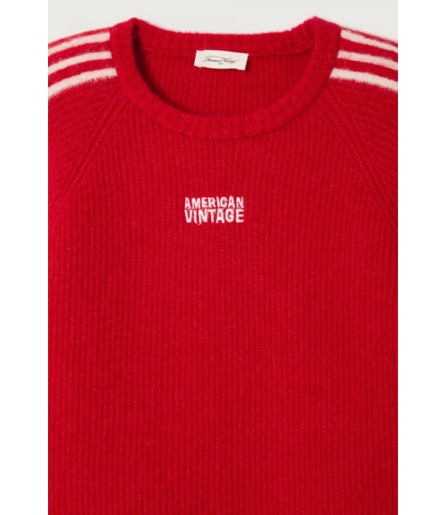 American Vintage Vitow Pull 3/4 Carmin Chine