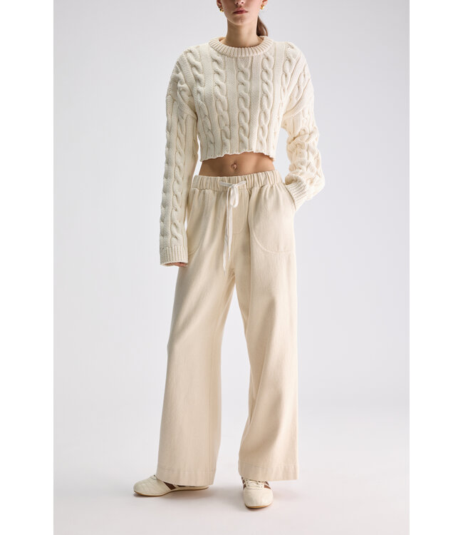 Bellerose Ler Cropped Pull Off White