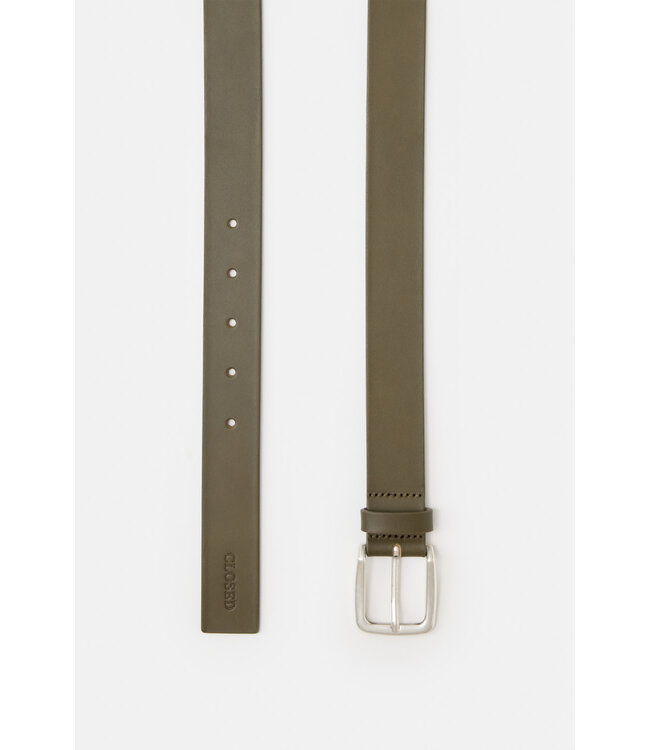 Closed Leather belt Matt pine green