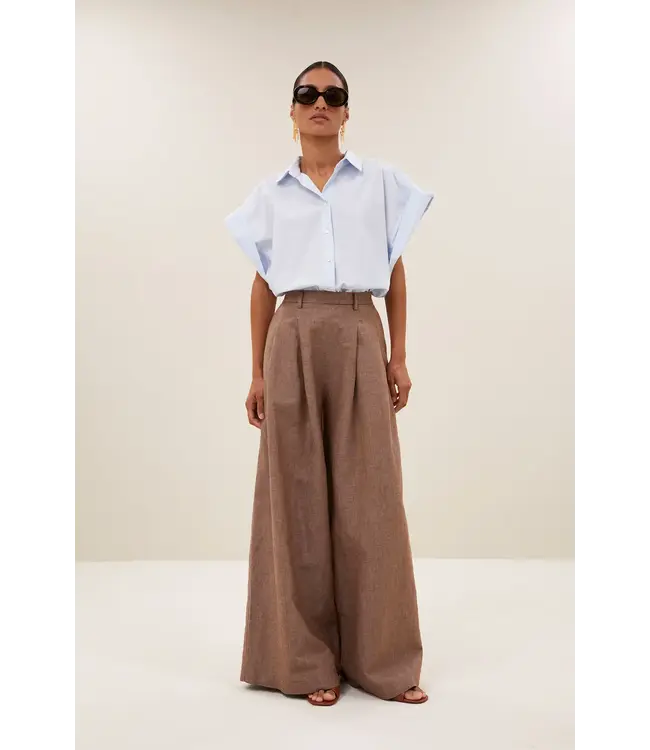 By Bar Pixie Chambray Blouse Light Blue