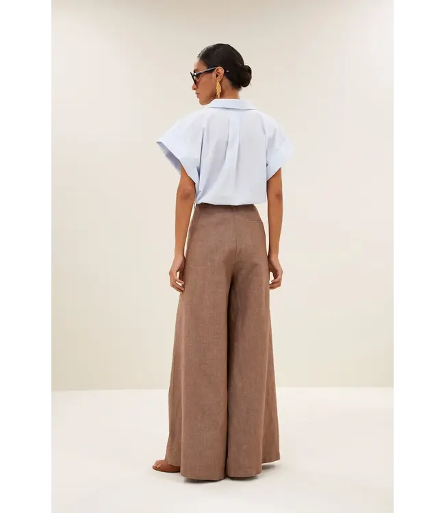 By Bar Pixie Chambray Blouse Light Blue