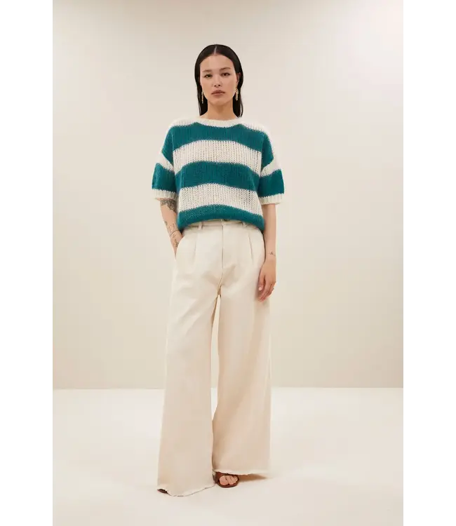 By Bar Nino Astro Stripe Pullover Teal