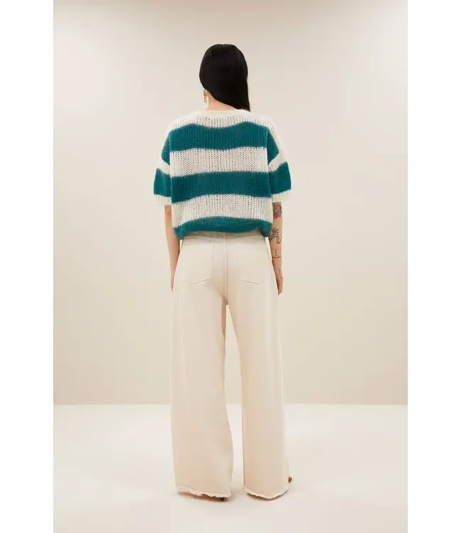 By Bar Nino Astro Stripe Pullover Teal