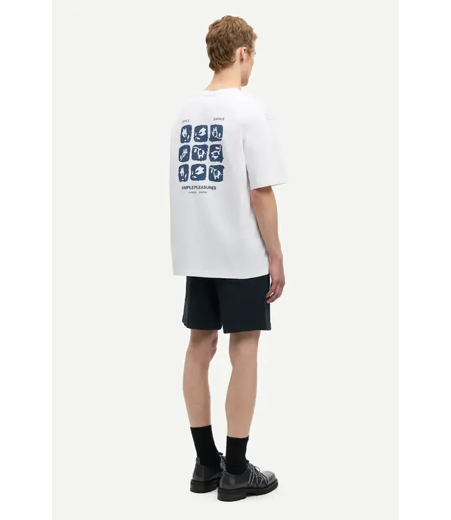 Samsøe Samsøe Sacohen t-shirt blue stamp