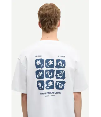 Samsøe Samsøe Sacohen t-shirt blue stamp
