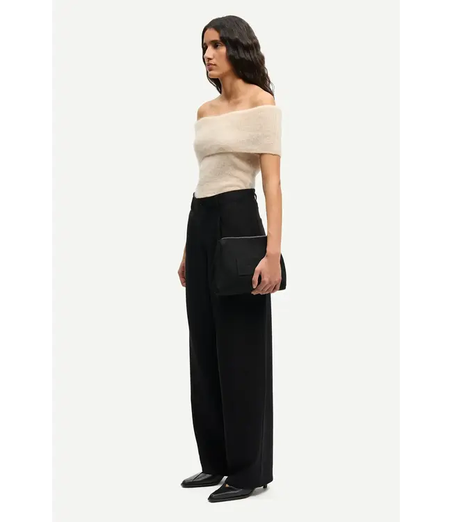 Samsøe Samsøe Saharper pleat trousers black