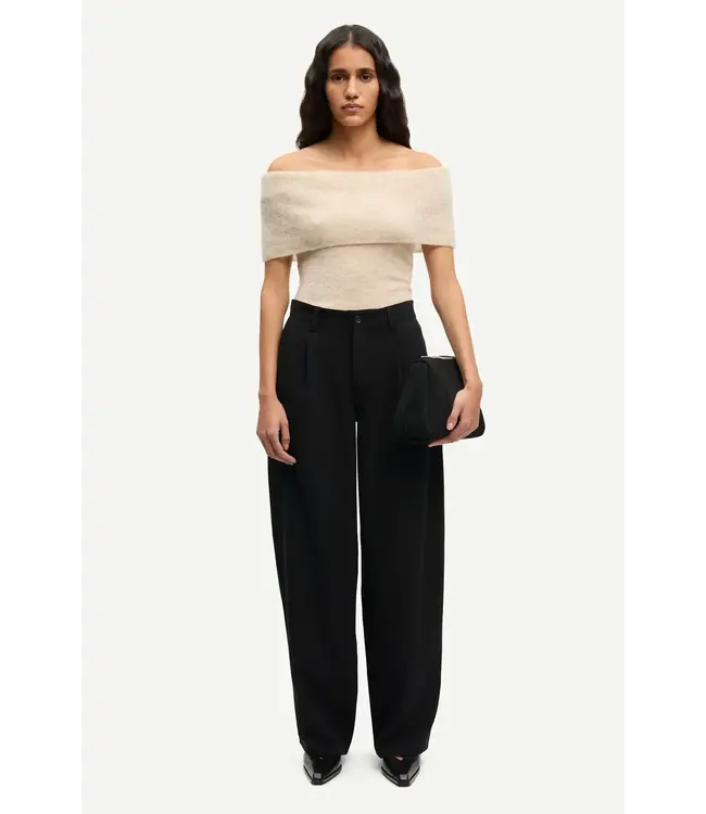 Samsøe Samsøe Saharper pleat trousers black