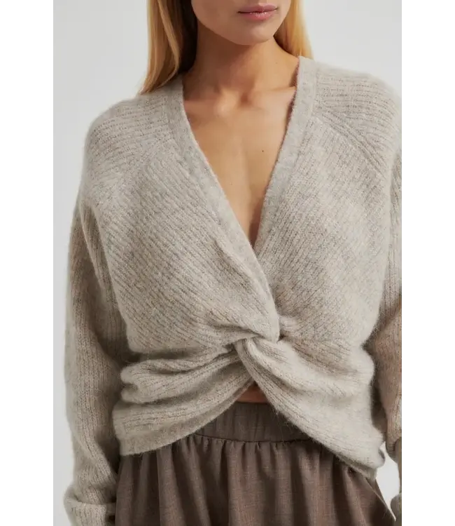 Second Female Flare knit light beige melange