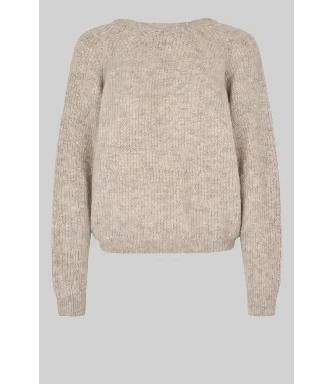 Second Female Flare knit light beige melange