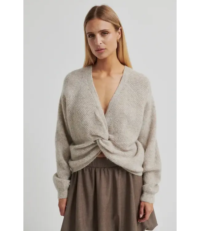 Second Female Flare knit light beige melange