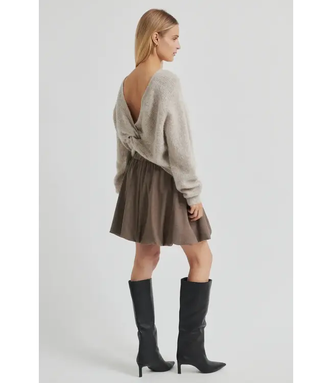 Second Female Flare knit light beige melange