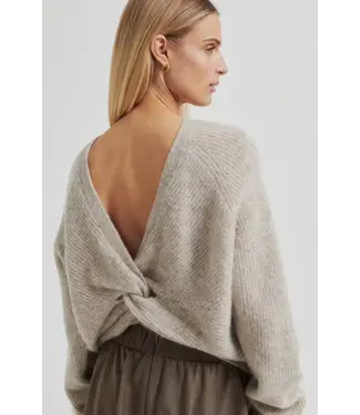 Second Female Flare knit light beige melange