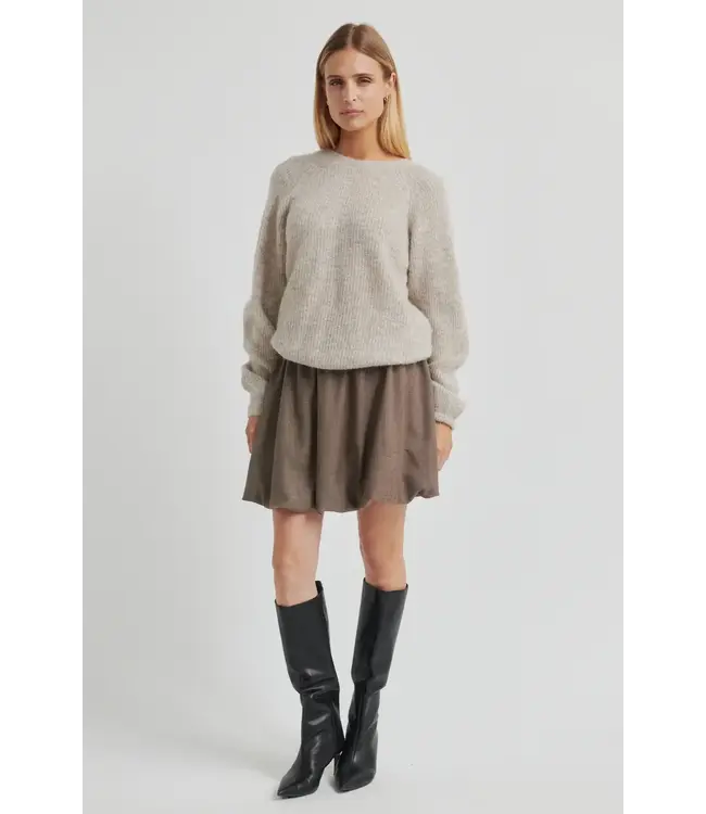 Second Female Flare knit light beige melange