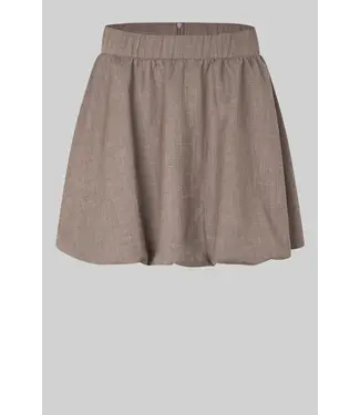 Second Female Oline mini Balloon skirt mid brown melange