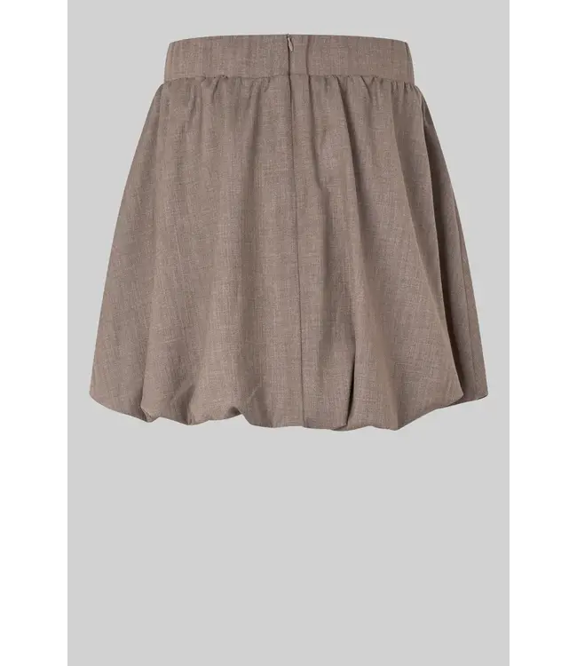 Second Female Oline mini Balloon skirt mid brown melange