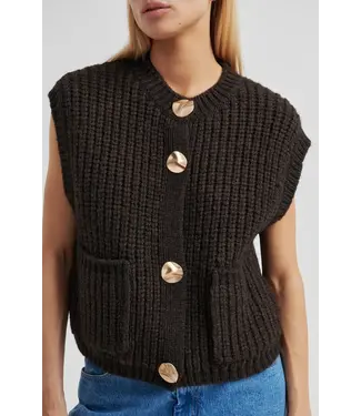 Second Female Ulrikke knit vest choclate torte